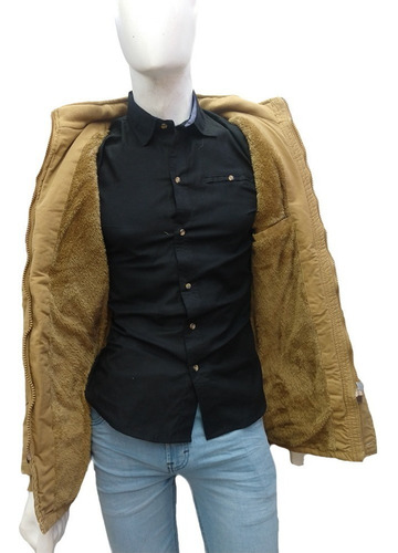 Imagen 7 de 7 de Chamarra Hombre Chaqueta Cazadora Abrigo Gabardina Afelpada
