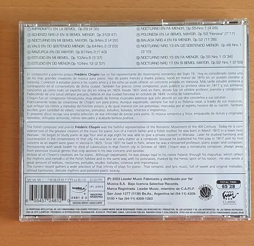 Frédéric Chopin Obras Para Piano Cd Original (Usado)