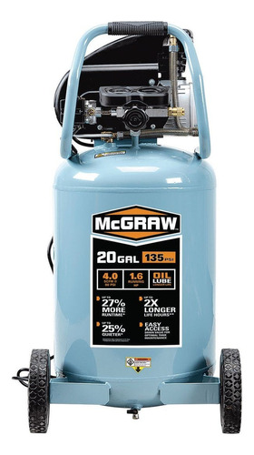 Compresor Vertical De 20 Galones 1.6 Hp, Mc Graw En Aceite 