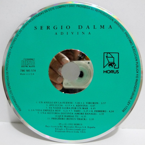 Imagen 3 de 5 de Sergio Dalma - Adivina (1992) España