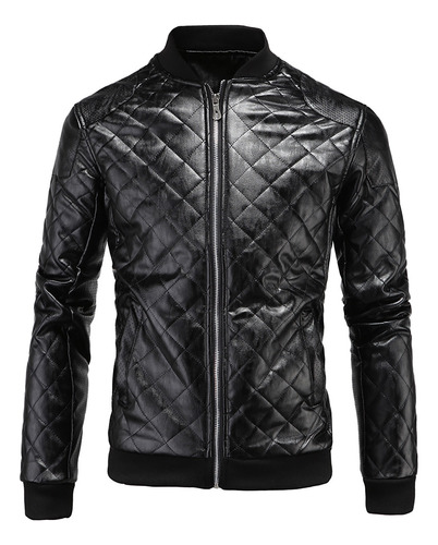 Forro Polar E Men Coat Leather Plus, Moto, Piel Cálida
