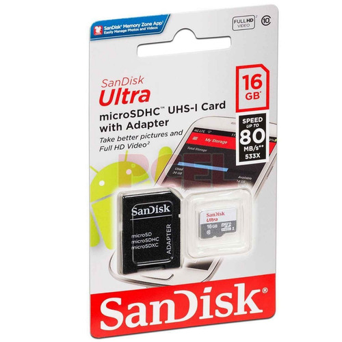 Memoria Micro Sd Sandisk Ultra Microsdhc 16gb Cl 10 /v /vc