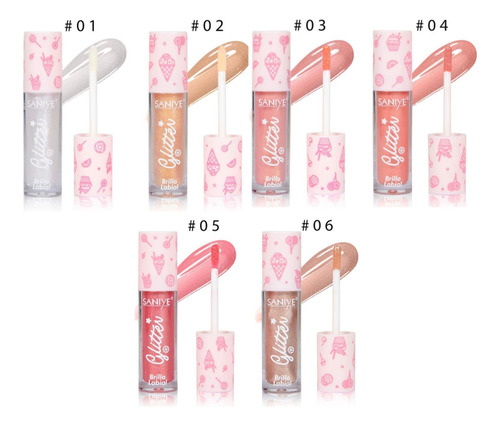Set 6 Lip Gloss Brillo Labial Con Color Y Aromas