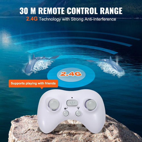 Barco Rc De Alta Simulación Vevor Shark Toy Con Control Remo