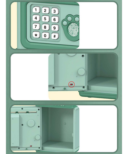 Cofre Eletrônico Infantil Com Senha Mini Banco Verde