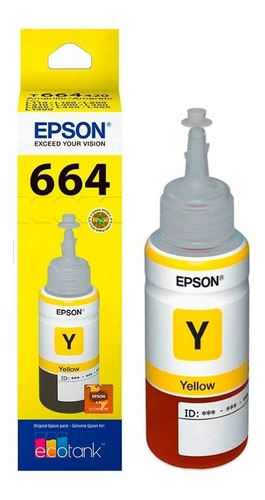 Botella Tinta Epson T664 Amarillo Original 70 Ml T664420