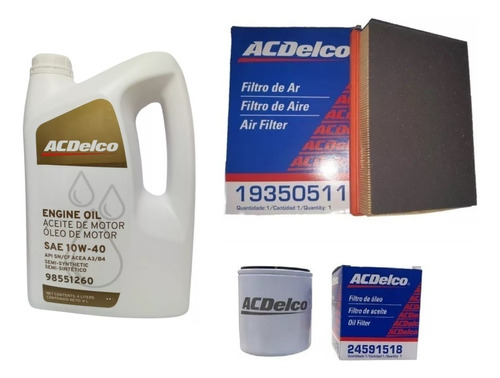 Kit Filtros + Aceite 10w40 Onix-prisma 1.4 Gm - Ac Delco