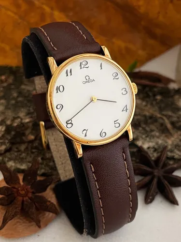 comprar Relogio Omega Ouro 18k Plaque Super Conservado 32mm
