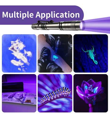 Lanterna Uv Black Light Cosoos 395nm Mini Pen À Prova D'água
