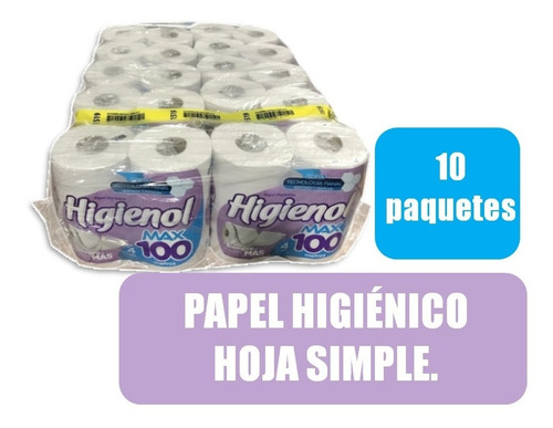 Imagen 2 de 2 de Papel Higienico Higienol 100 Mts Bolsón Por 10 Pack. (1583)