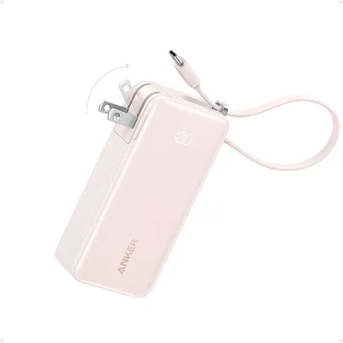 Cargador Portatil Anker 3en1 10,000 Mah Usb-c Plegable Rosa