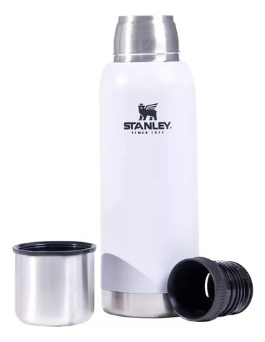 Termo Stanley Blanco 1 Litro Tapon Cebador Acero Inoxidable