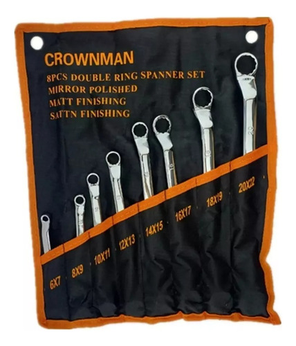 T Jugo D Llavs Curva Corona Corona 8 Pizas Crownman Color Gris