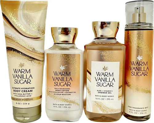 Set 4 Pzs Warm Vanilla Sugar Bath & Body Works  Original