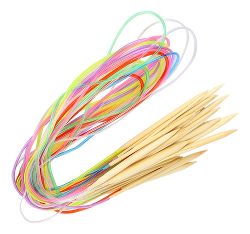 Juego De Agujas De Tejer De 100 Cm, 18 Agujas Circulares