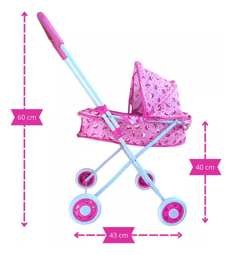 Coche Paseador Muñecas Bebés Juguete Paraguas Grande