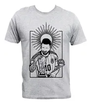 Comprar Remera Gris Melange Lionel Messi Campeón Copa Del Mundo