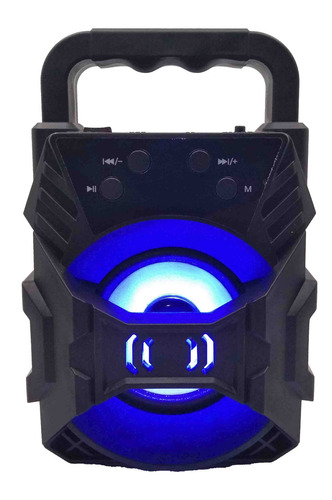 Parlante Portátil Bluetooth T-desing 10w 20cm X 13cm Radio Fm Luz Led Excelente Sonido