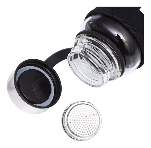 Termo Botella Agua Vidrio Tapa Rosca Y Filtro Colador 1l
