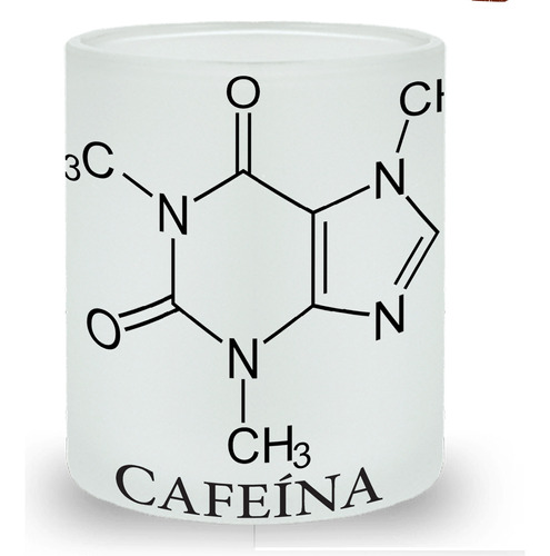 Taza Cristal Esmerilado Molecula Cafeina Quimica Quimicos