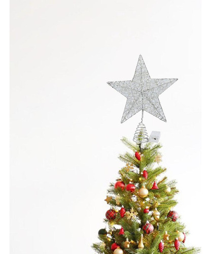 Cc Luz Del Árbol De Navidad Hermosa Estrella De Plata De 20