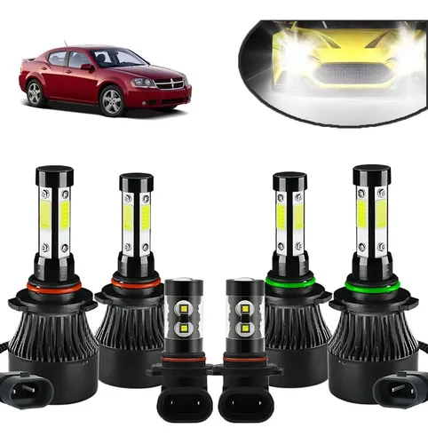 6pcs Luz Alta/baja/niebla Kit Faros Led For Dodge