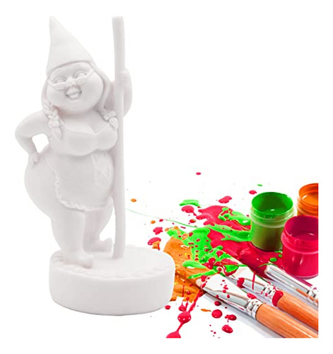 Paint Your Own Garden Gnome Statues, Unpainted Pole Dan...