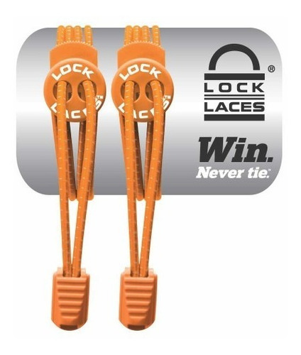 Cadarço Elastico Lock Laces Laranja