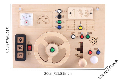 Tablero Sensorial De Madera Con Interruptor De Botón,