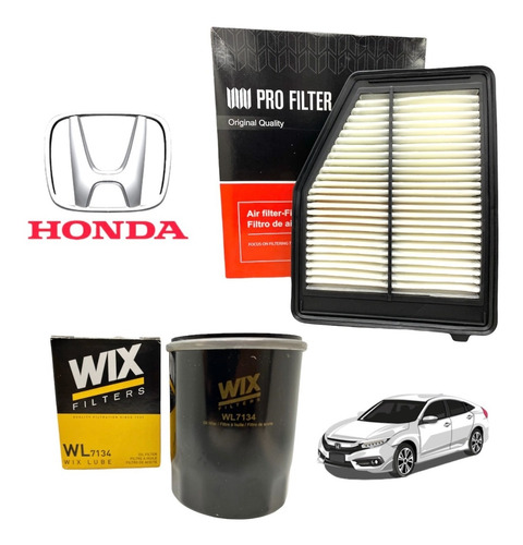 Kit Service Filtros De Aire Y Aceite Honda Civic 1.8 16v