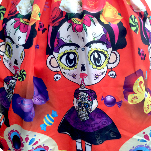 Vestido- Disfraz Casual De Catrina Con Diadema