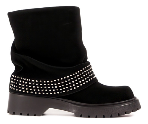 Botas Mujer Gamuza Tachas Urbanas Caña Doblada Moda Lilo