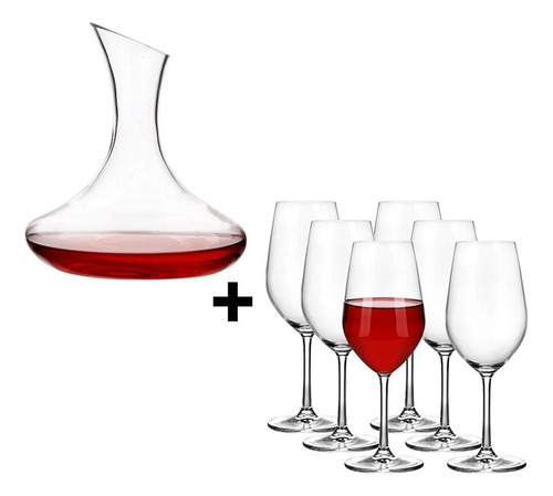 Kit Decantador Gout Amante Del Vino 1500ml + 6 Copas Brang