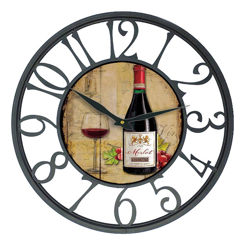 Toright Farm House Wall Clock Con Tema De Diseño De Wine Cha