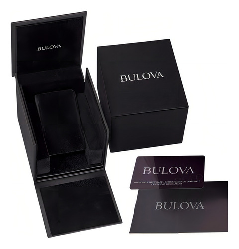 Reloj Bulova Diamond Automatic 96p181 Para Dama E-watch Color de la correa Plateado Color del bisel Plateado Color del fondo Blanco