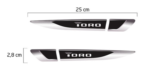 Adesivo Aplique Lateral Fiat Toro 2016/2021 Emblema Resinado