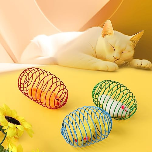 Juguetes Interactivos De Resorte Elástico Para Gatos, 3 Piez