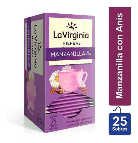 La Virginia Te De Manzanilla Y Anis Caja De 25 Saquitos 