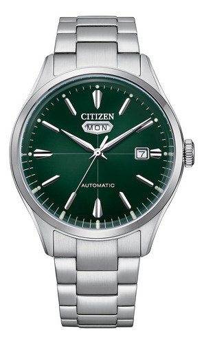 Reloj Citizen Nh839151x Hombre Automatico Verde Color de la malla Plateado Color del bisel Plateado