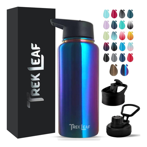 Trek Leaf Botella De Agua De Viaje De 18, 22 O 32 Onzas, 3 .