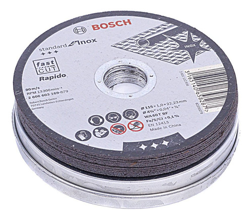 Set 10 Discos De Corte Bosch 115mm Acero Inoxidable Standard