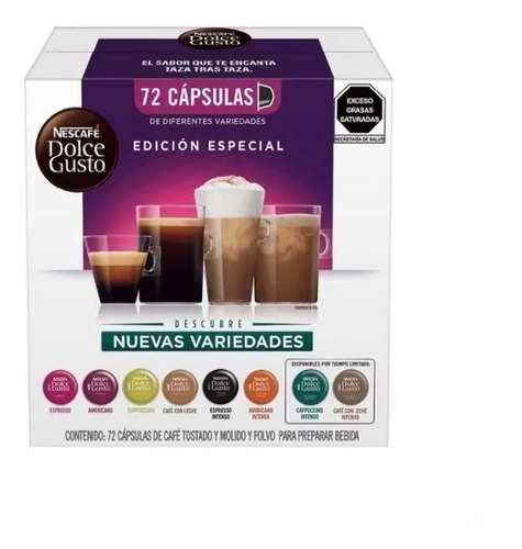 Nescafé Dolce Gusto, 72 Cápsulas Con 8 Diferentes Sabores | Envío gratis