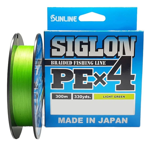 Linha Pesca Sunline Siglon X4 0,171mm 7,7kg 300m Light Green
