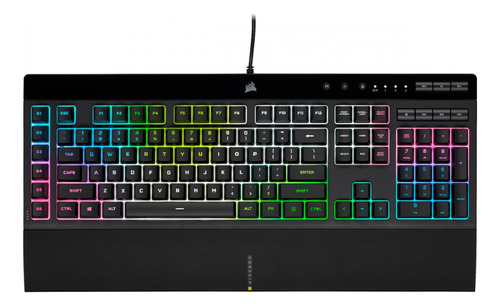 Teclado Corsair K55 Rgb Pro Xt Ch-9226715-sp Color del teclado Negro Idioma Español Latinoamérica