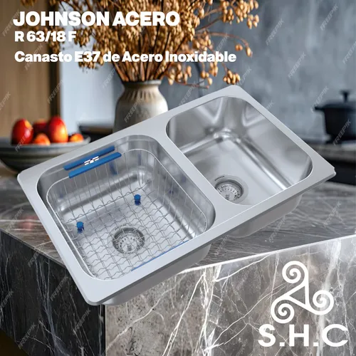 Bacha Doble Johnson R 63/18f De Arriba 70.5x43.5 Combo Full