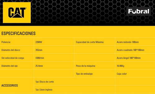 Sierra Sensitiva Cat De 14 Con Motor 2200watts Dx519 Fubral