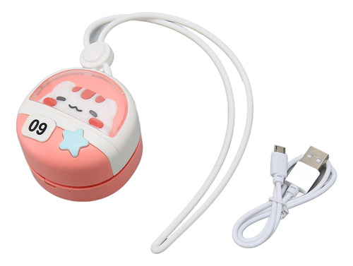 Miniventilador Recargable Con Cuello Colgante, Carga Usb De