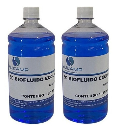 02 Bio Fluido P/ Lareira Ecológica Biofluido Frasco 1 Litro