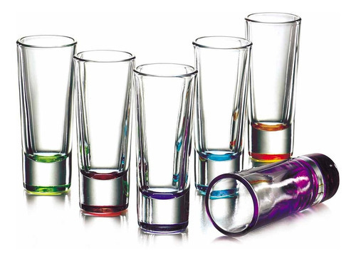 Vasos Tequileros Caballito Shot Tequila 6 Pzas Colores Crisa