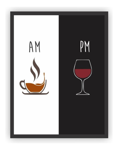 Placa Quadro Mdf 45x60cm Cozinha Café Am Vinho Pm Taça 2020 Cor Colorido Cor da armação NÃO POSSUI